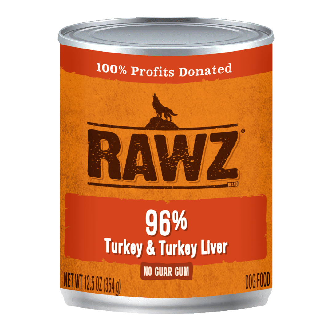 RAWZ - 96% Turkey & Turkey Liver Wet Dog Food 12.5oz