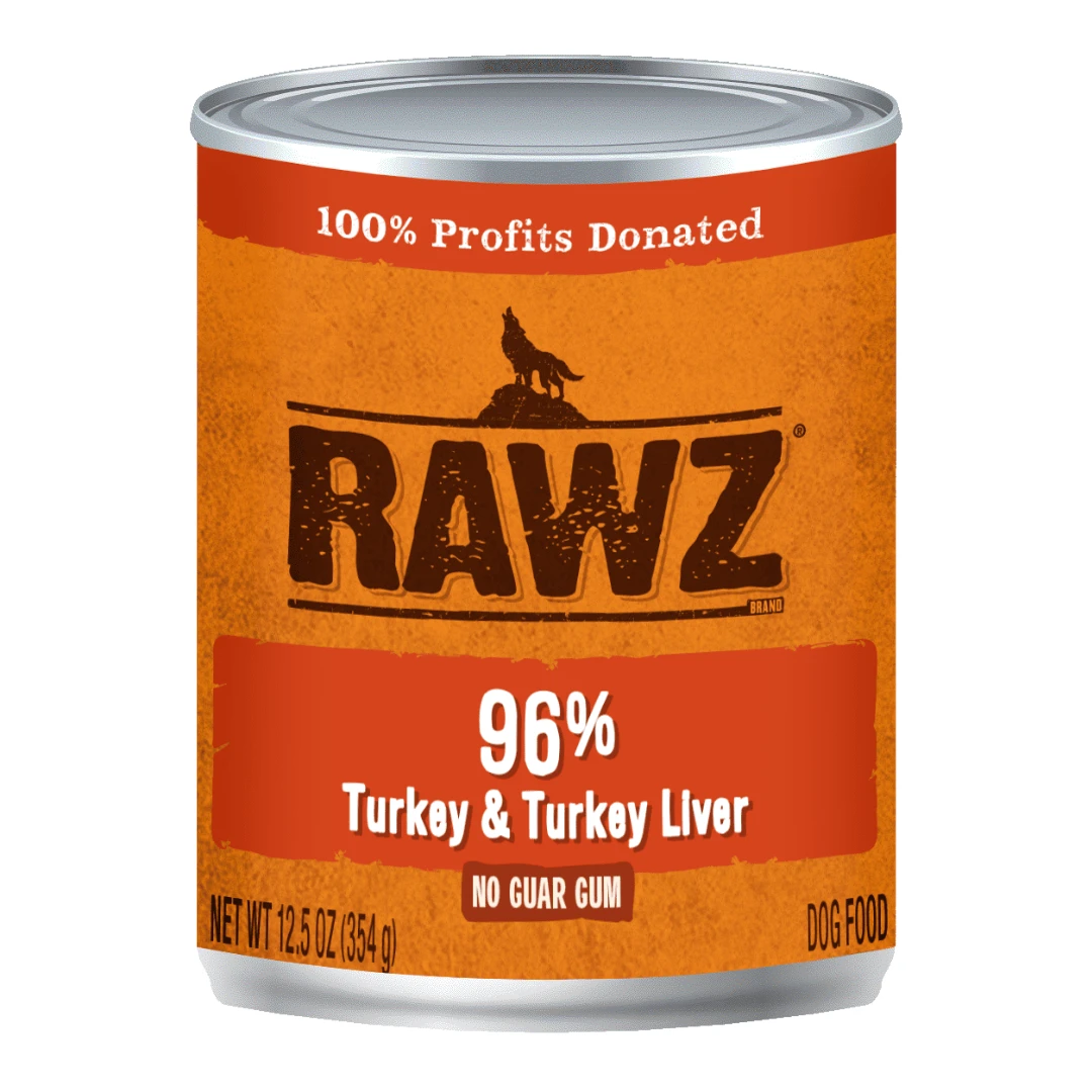 RAWZ - Nourriture humide pour chiens à 96 % de dinde et de foie de dinde 355 g