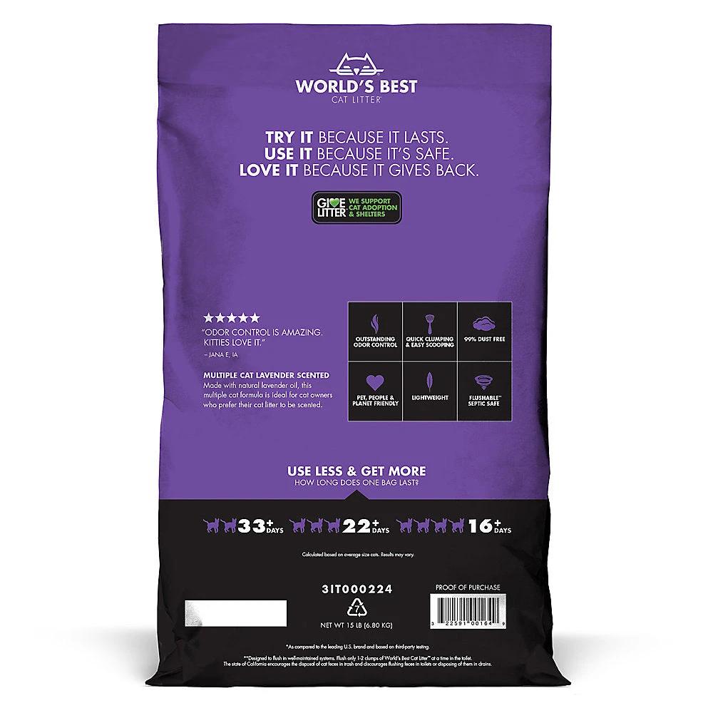 World's Best Cat Litter Lavender Scented Multi-Cat Litter 14LB by World's Best Cat Litter