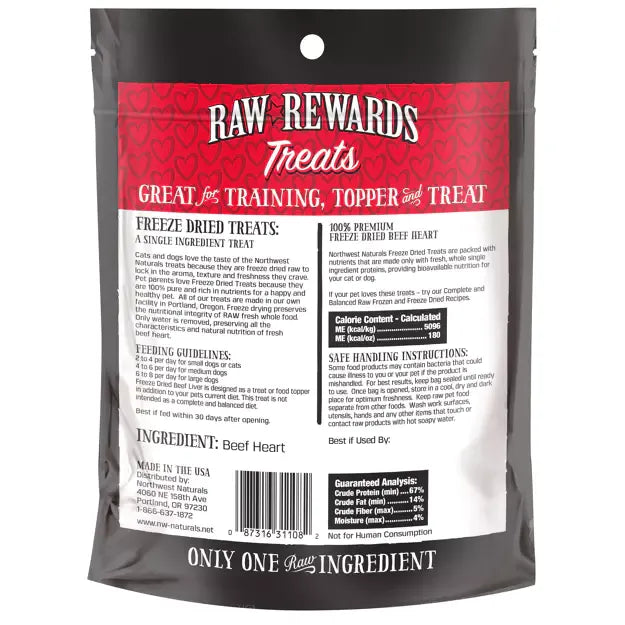 Northwest Naturals Freeze-Dried Treats - Beef Heart 85g