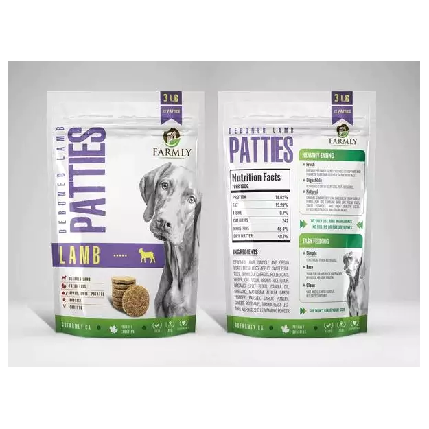 Farmly Gently Cooked Patties Lamb 3lbs