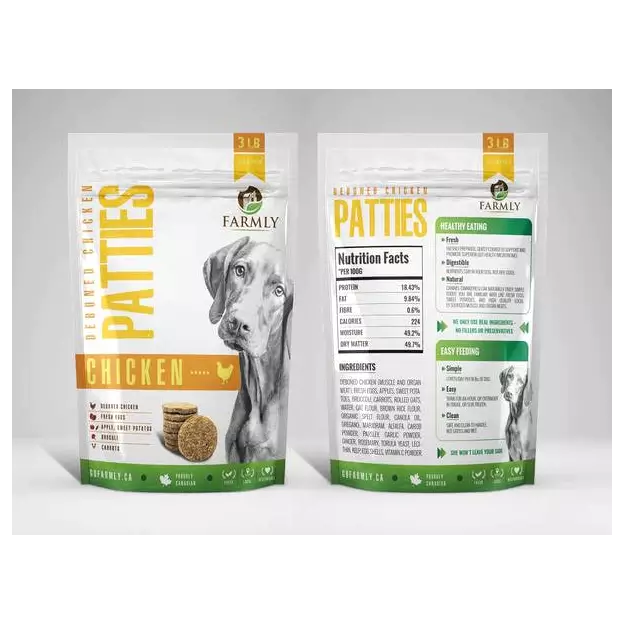 Farmly Gently Cooked Patties Chicken 3lbs