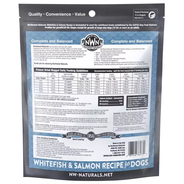 Northwest Naturals Freeze Dried Nuggets Whitefish & Salmon Recipe for Dogs by Northwest Naturals