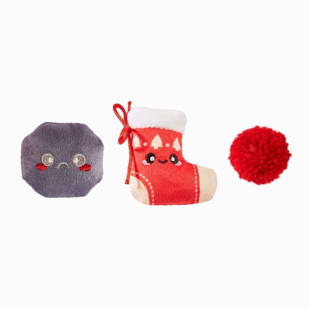 Hugsmart Meow Buddies Holiday Feline Lump of Coal 3pk