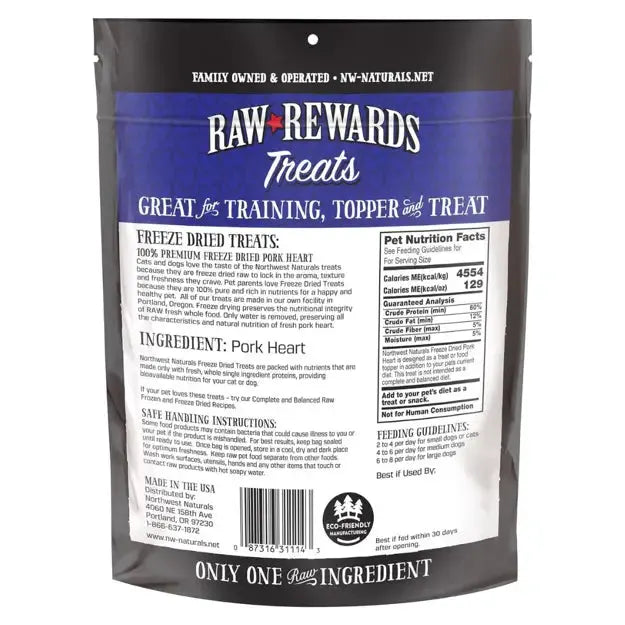 Northwest Naturals Freeze-Dried Treats - Pork Heart 283g by Northwest Naturals