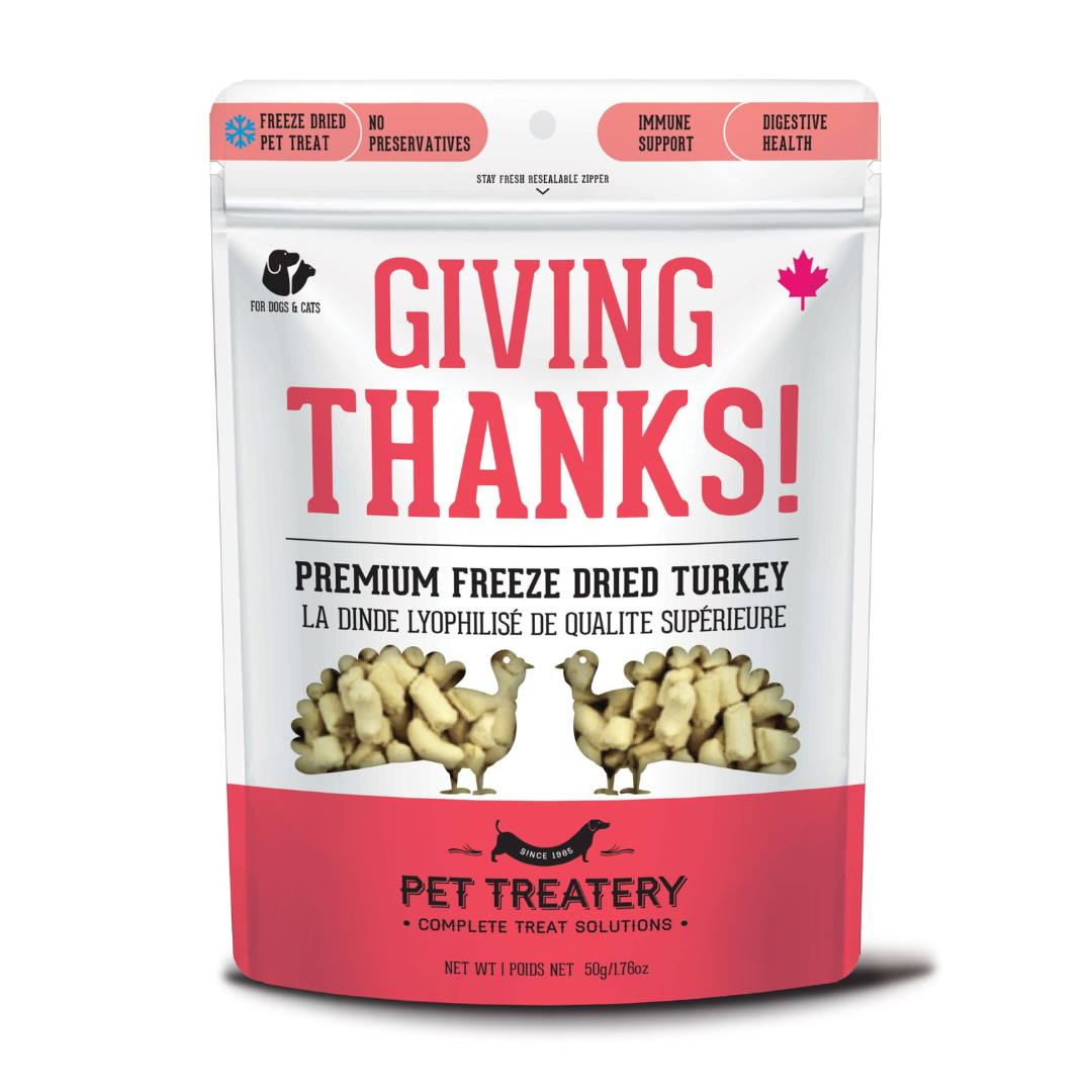 The Granville Island Giving Thanks! Premium Freeze Dried Turkey Treats for Cats and Dog 50g