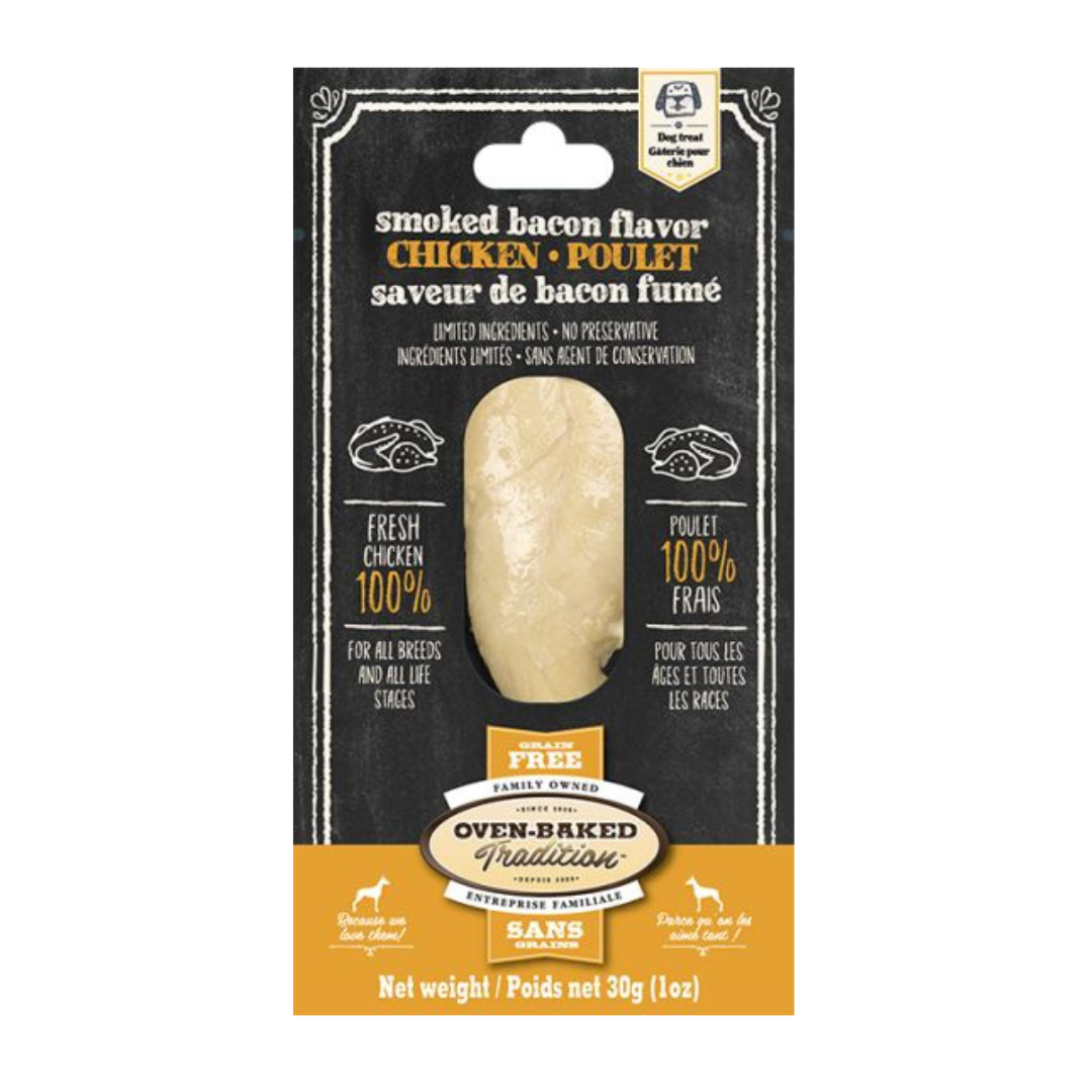 Oven-Baked Tradition Fillets treat for dogs
Chicken & smoked bacon flavor