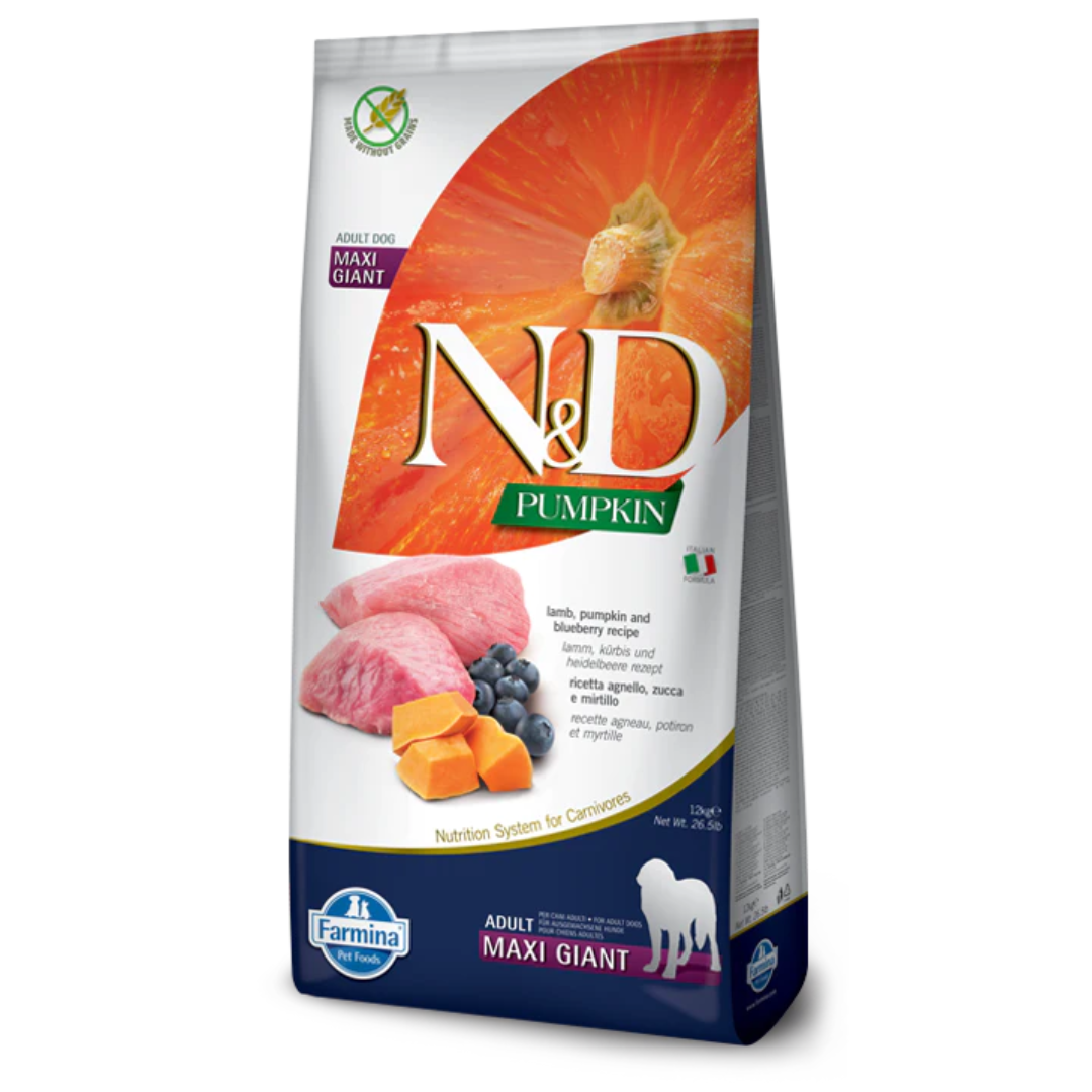 Farmina N&D Pumpkin Lamb & Blueberry Maxi Giant Dog Food 12kg