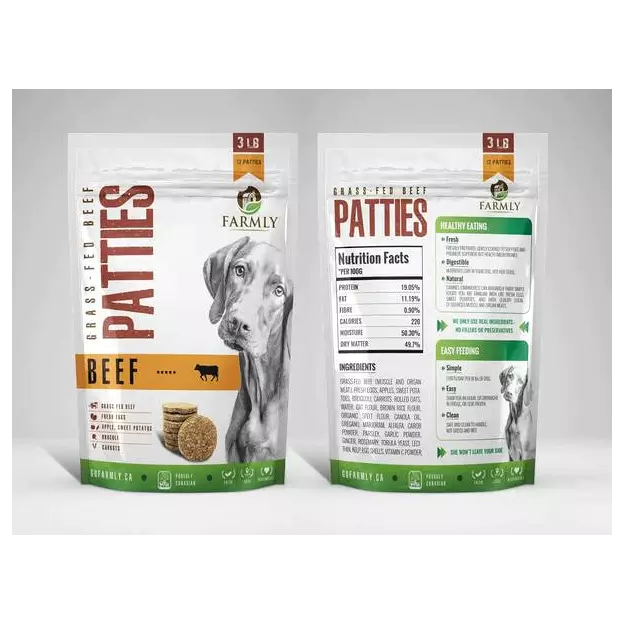 Farmly Gently Cooked Patties Beef 3lbs