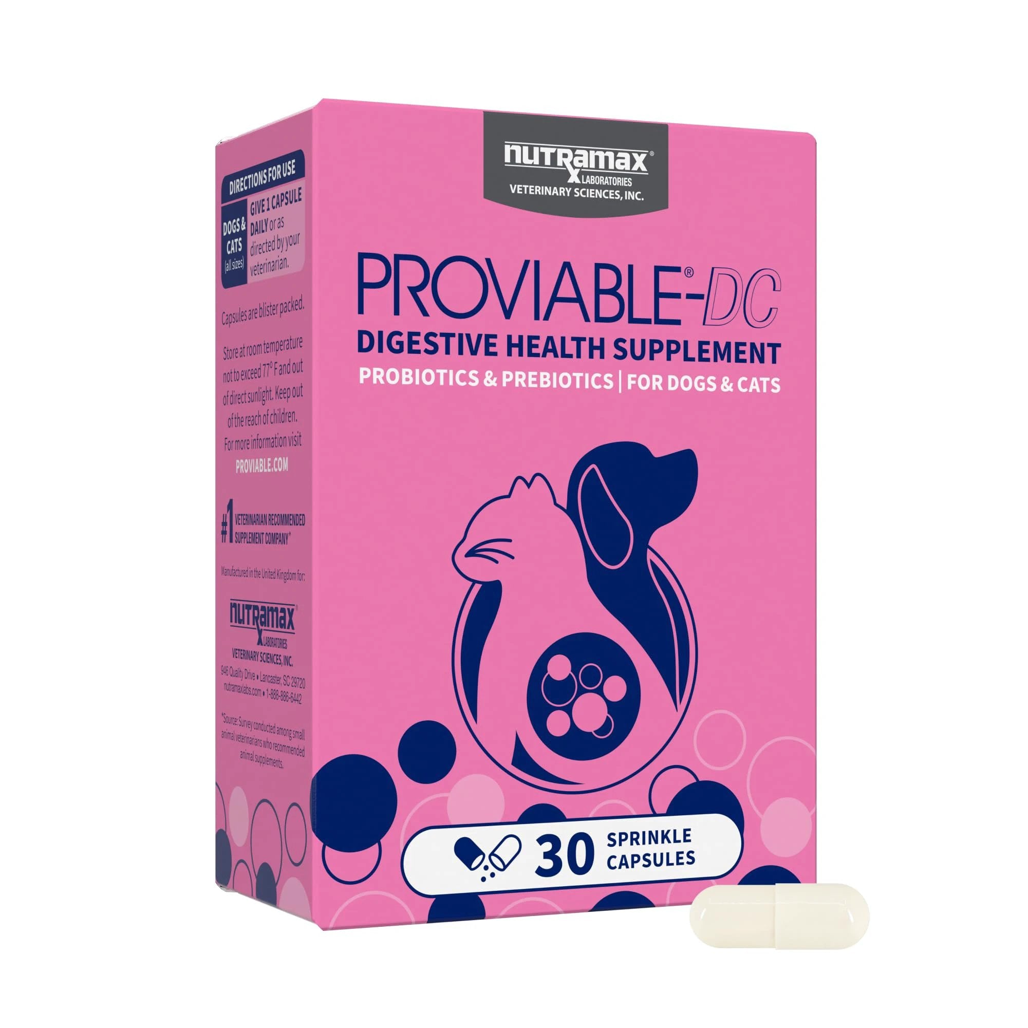 Cat Supplements Online - Nutramax Proviable DC Probiotic Capsule 5 Billion CFU