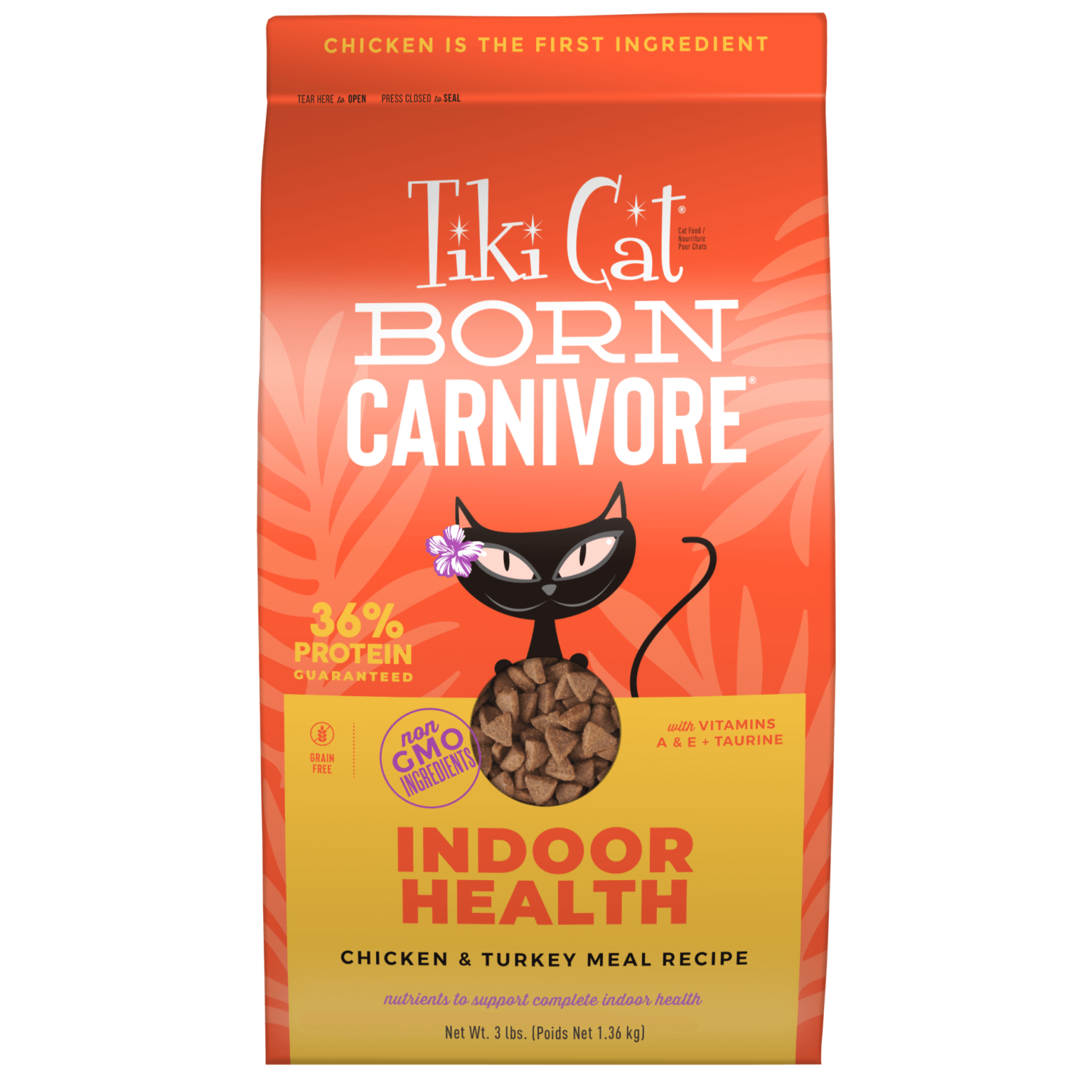 Tiki Cat® Born Carnivore® Indoor Health: Chicken & Turkey Meal Recipe