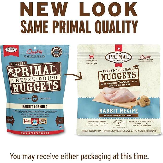 Primal Freeze-Dried Raw Nuggets Cat Food Rabbit Recipe by Primal