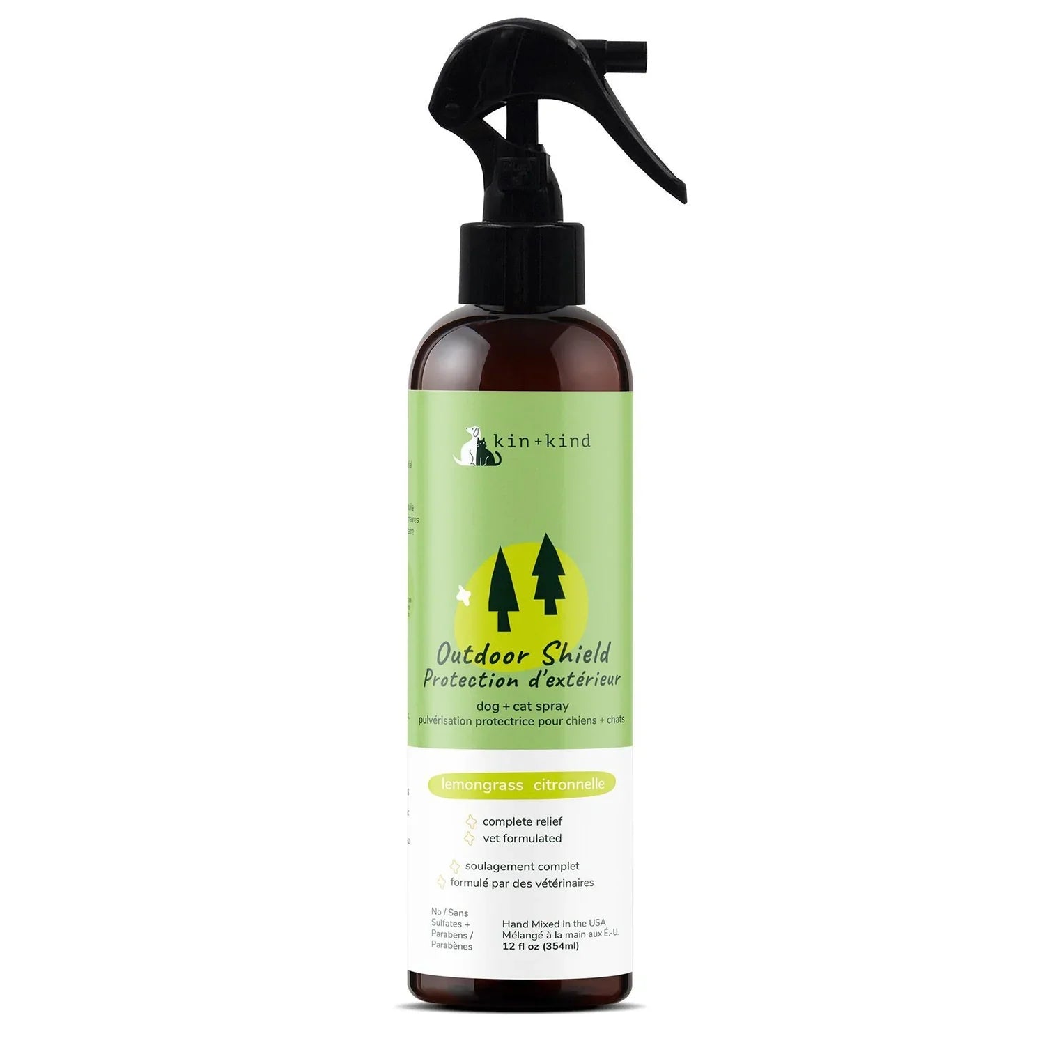 Kin + Kind Outdoor Shield Spray(cat safe) - Lemongrass 12oz