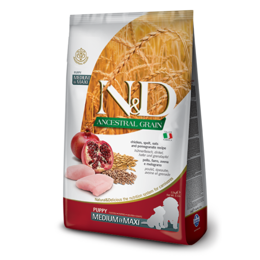 Farmina N&D Ancestral Grain Poulet et Grenade Chiot Moyen/Maxi