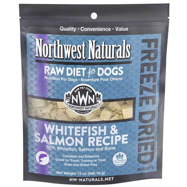 Northwest Naturals Freeze Dried Nuggets Whitefish & Salmon Recipe for Dogs