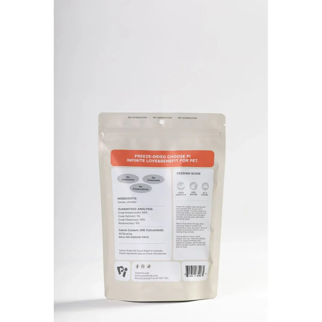 PI Pet Food Freeze Dried Carrots & Chicken Twists 42g