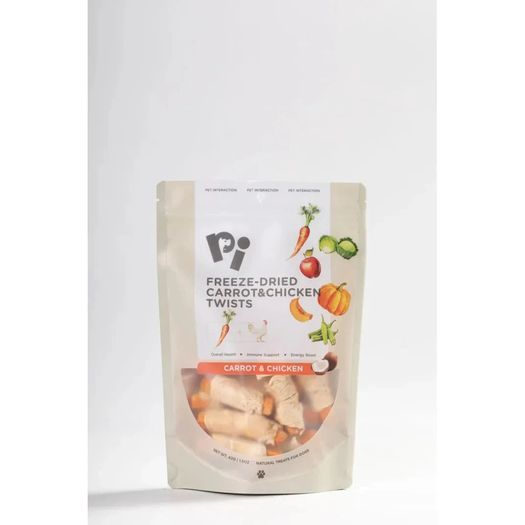 PI Pet Food Freeze Dried Carrots & Chicken Twists 42g by PI Pet Food