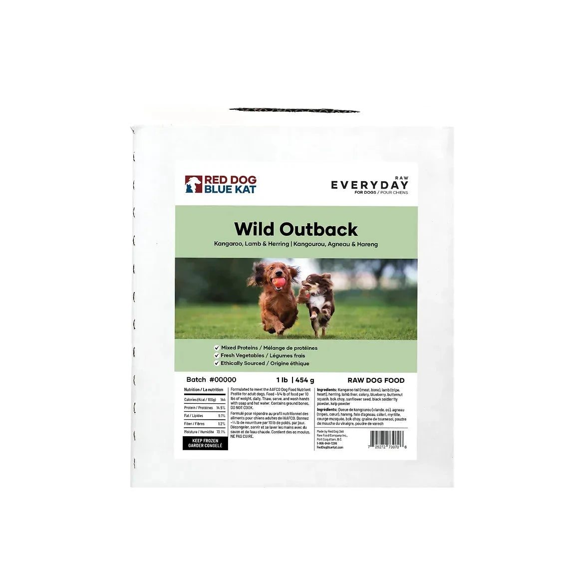 RDBK - Everyday Raw - Kangaroo, Lamb & Herring (Wild Outback) by RED DOG BLUE KAT