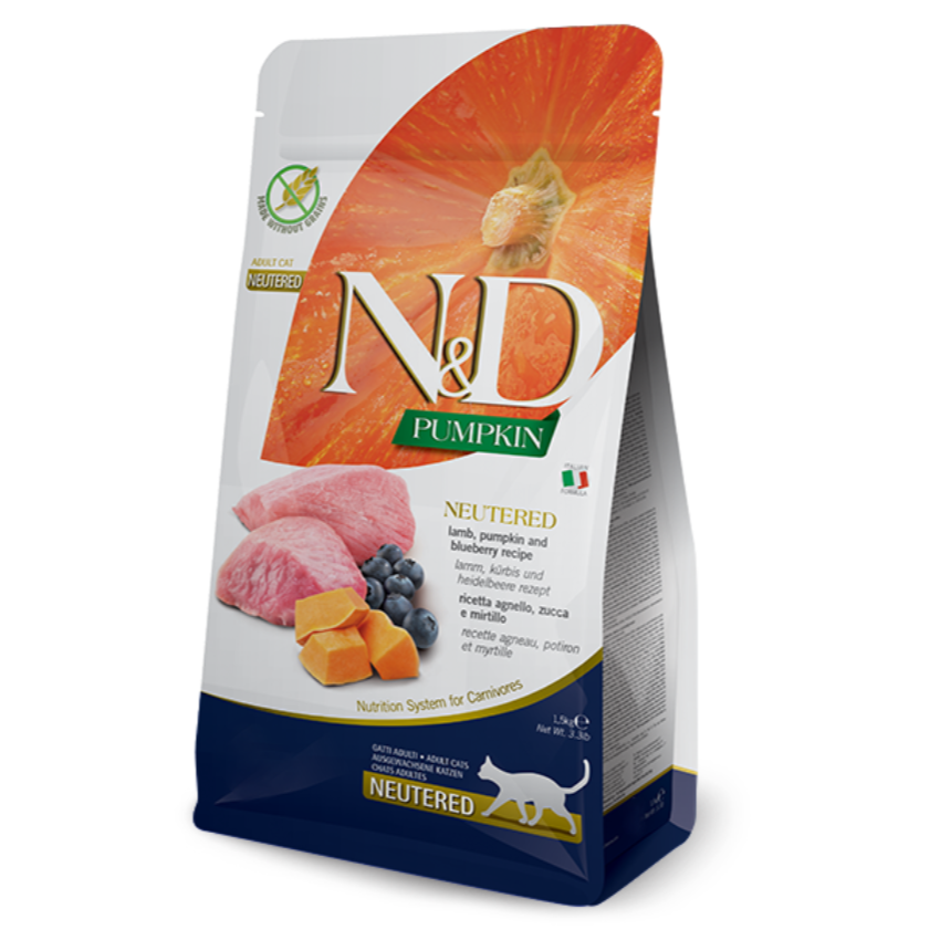 Farmina N&D Pumpkin Lamb & Blueberry Neutered Cat Food