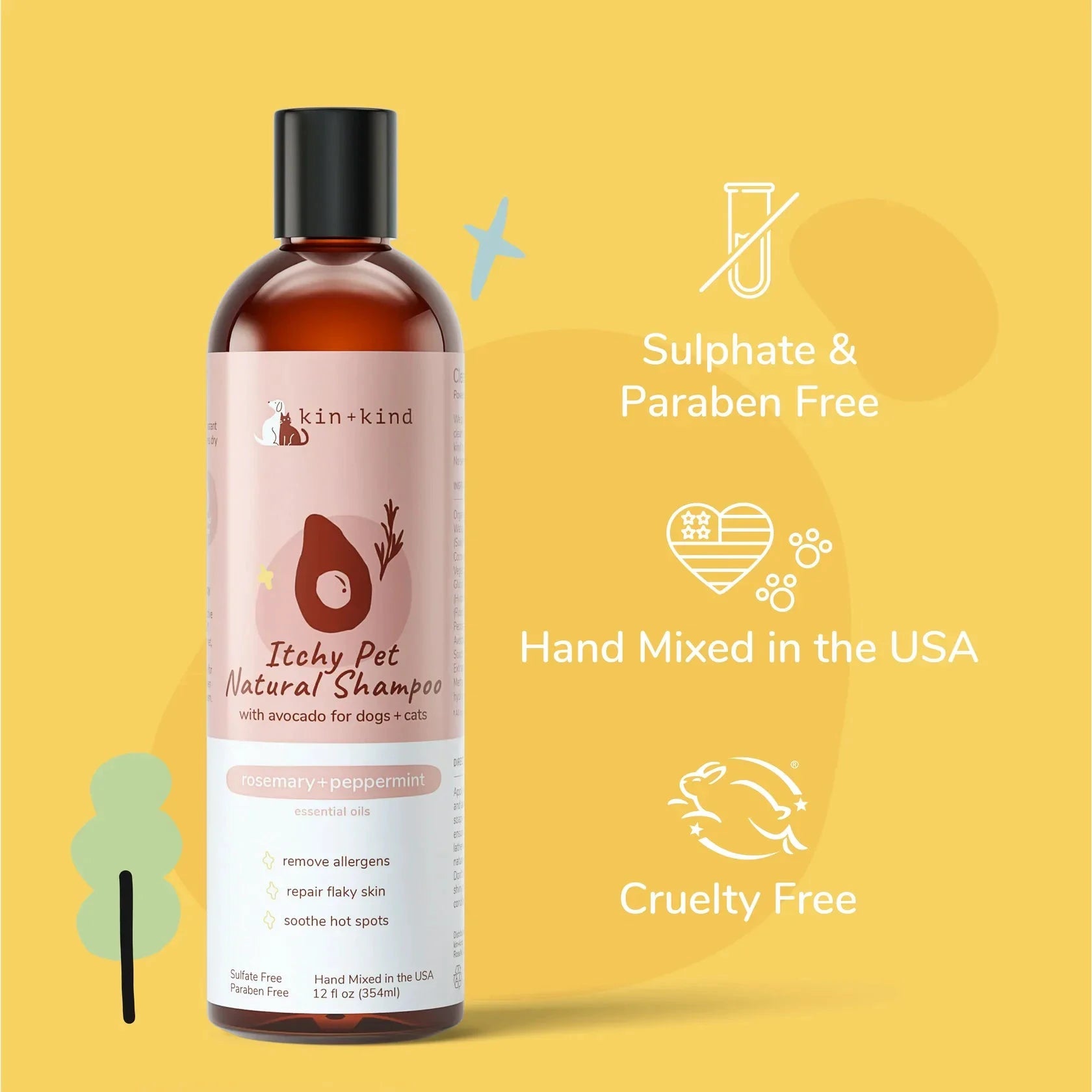 Kin + Kind Itchy Pet Shampoo (Rosemary+Peppermint) by Kin+Kind