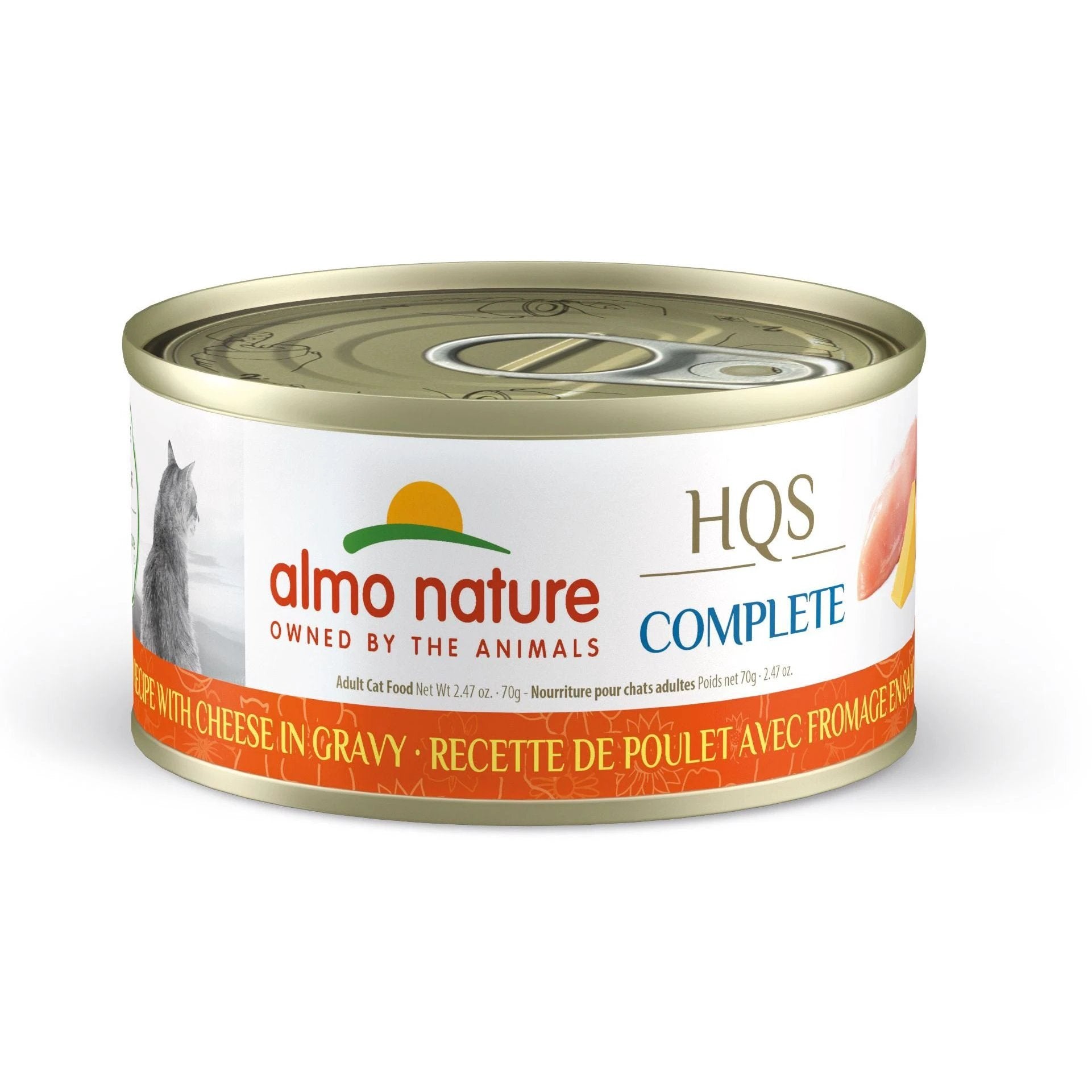 Almo Nature HQS Complete Cat Food - Chicken Recipe With Cheese In Gravy Cat Can by Almo Nature