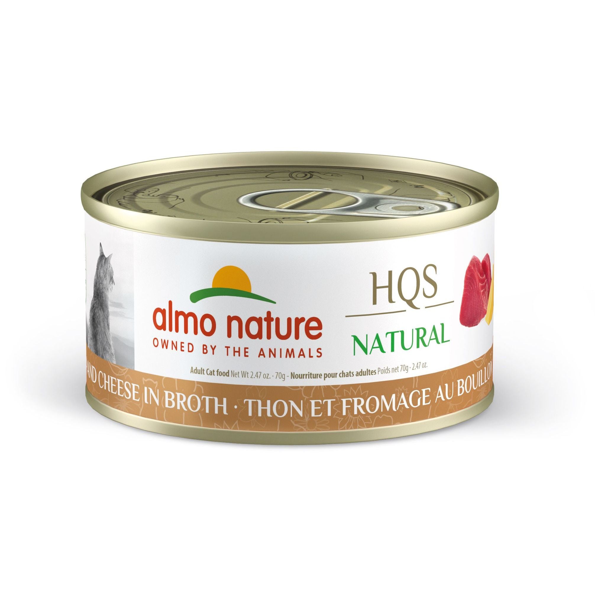 Almo Nature HQS Natural Cat Food - Tuna With Cheese In Broth Cat Can