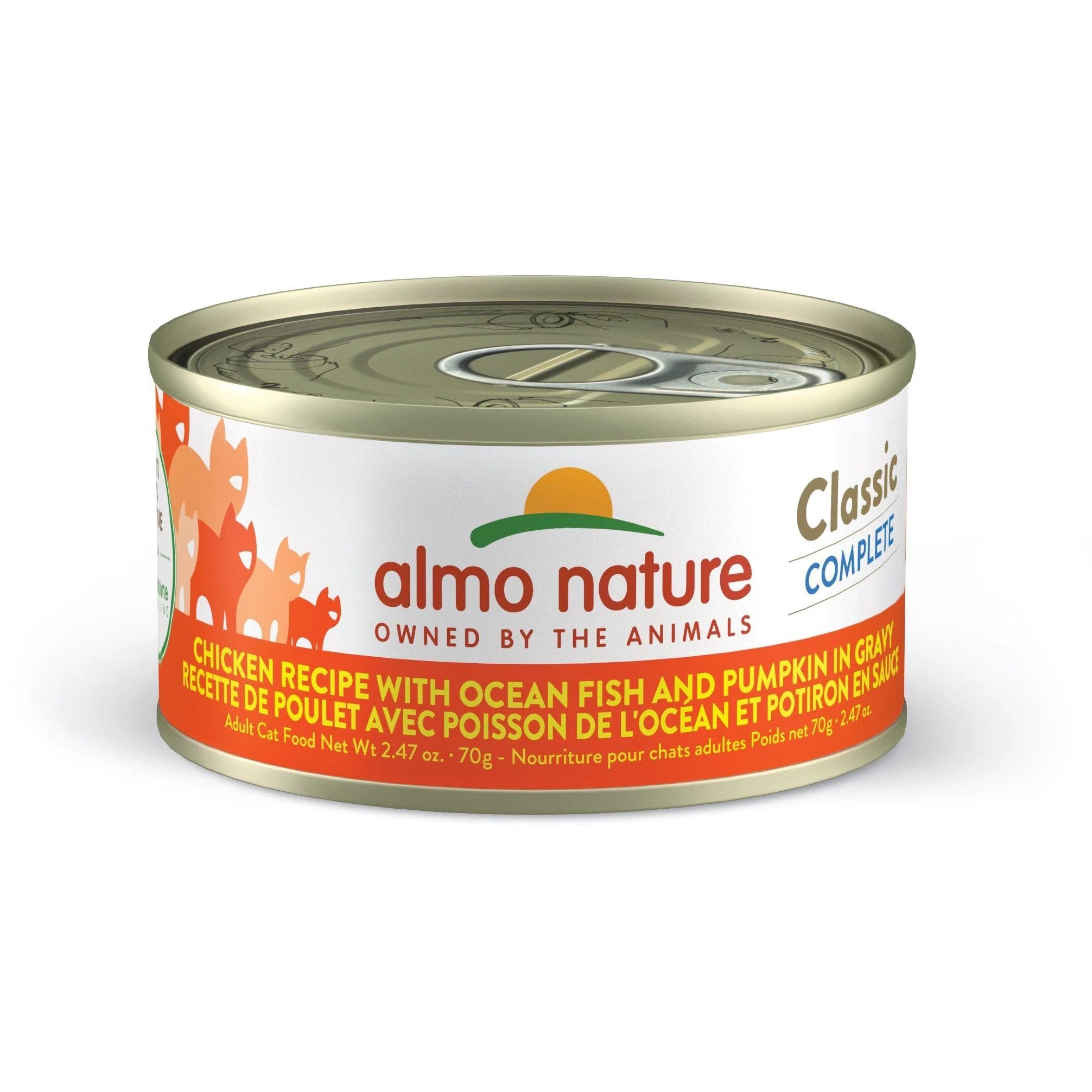 Almo Nature Classic Complete Chicken Recipe With Ocean Fish And Pumpkin In Gravy Cat Can by Almo Nature