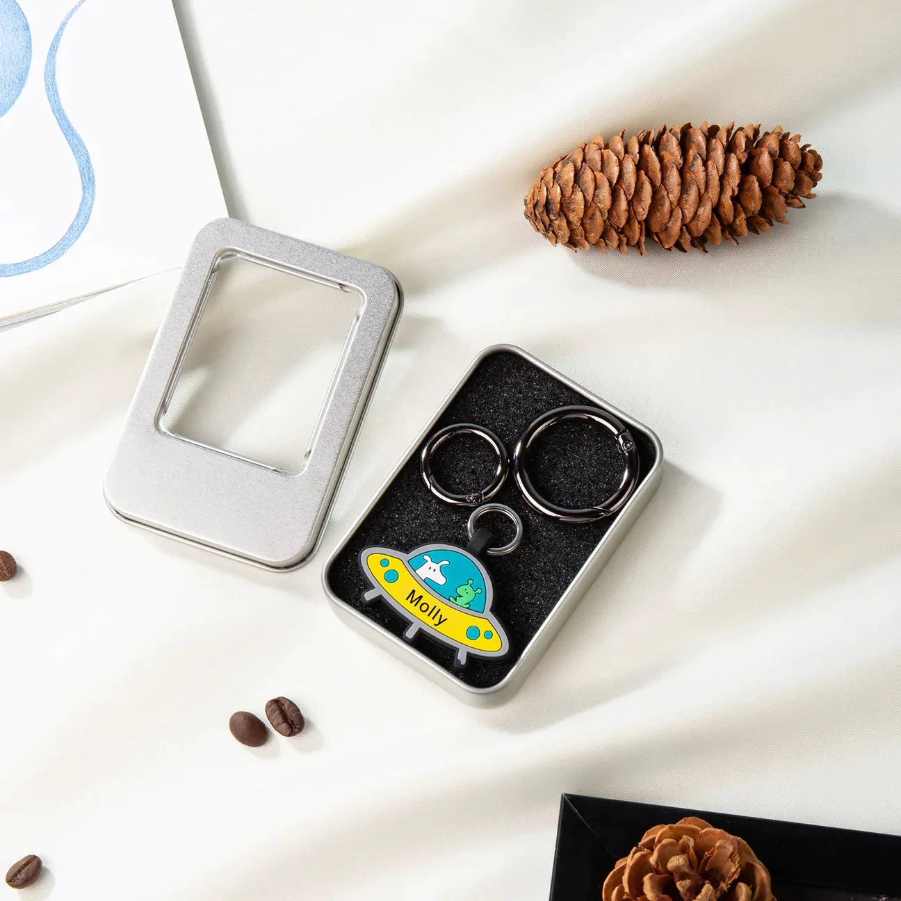 Petgent Personalized UFO Dog Rubber ID Tag by Petgent