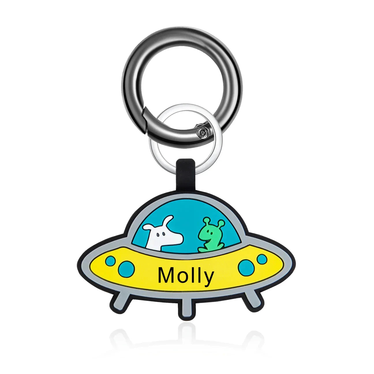 Petgent Personalized UFO Dog Rubber ID Tag by Petgent