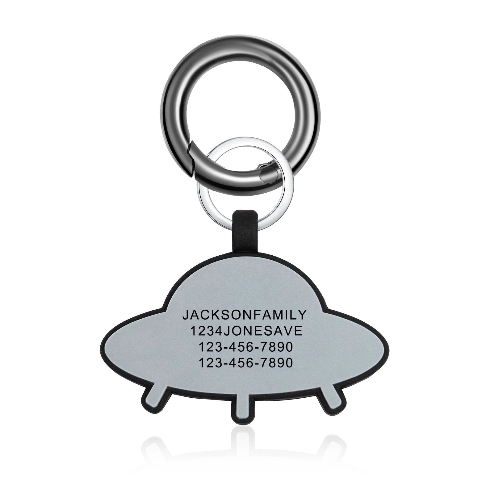 Petgent Personalized UFO Dog Rubber ID Tag by Petgent