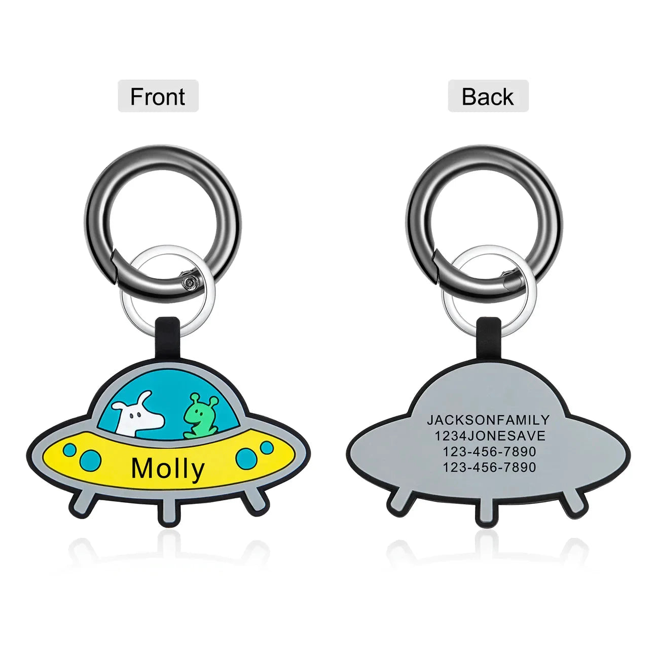 Petgent Personalized UFO Dog Rubber ID Tag by Petgent