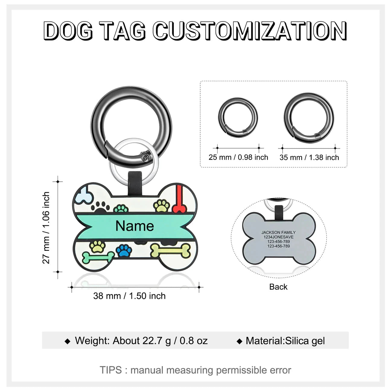 Petgent Personalized Bone Green Dog ID Tag by Petgent