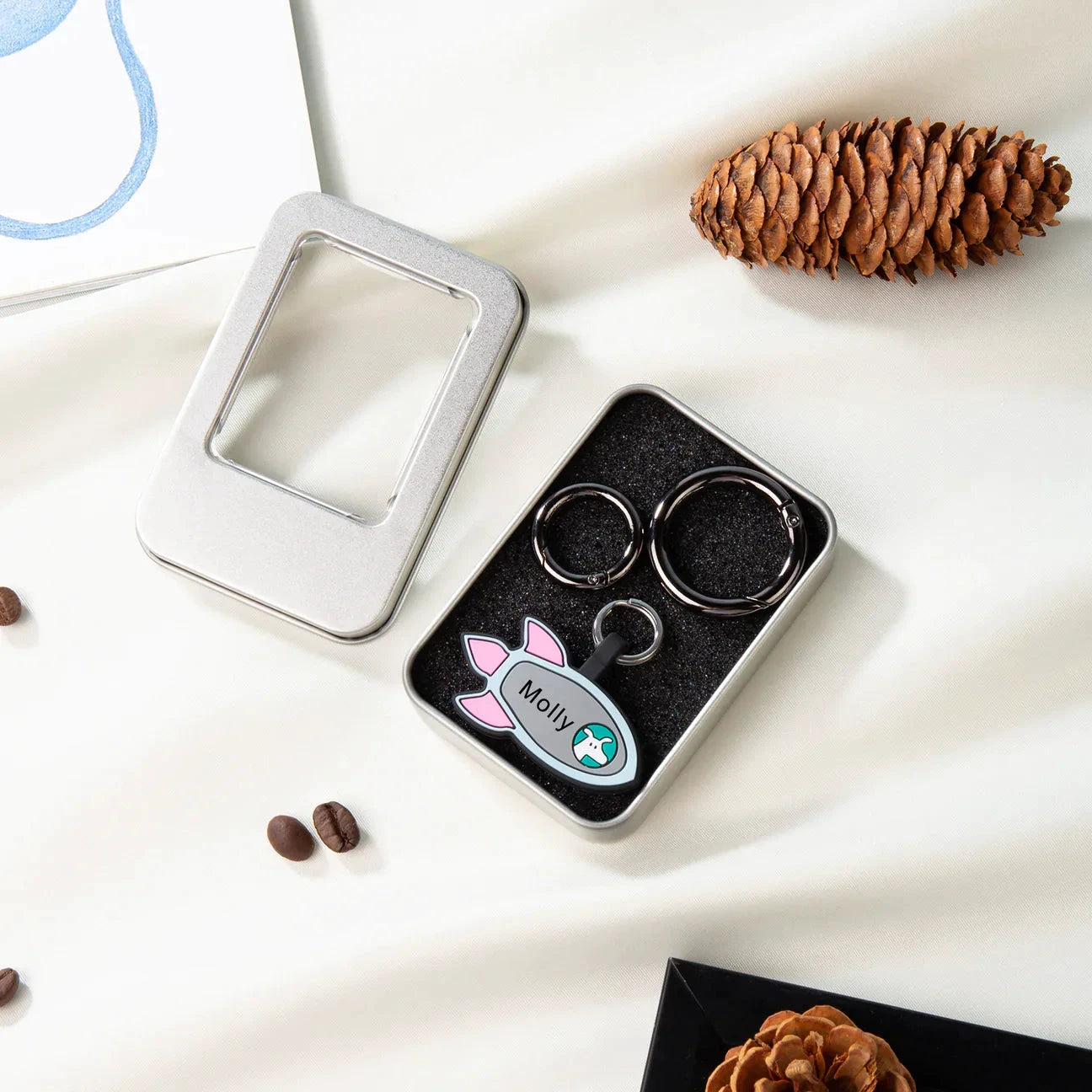 Petgent Personalized Rocket Ship Rubber ID by Petgent