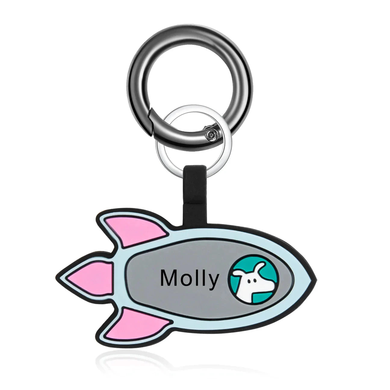 Petgent Personalized Rocket Ship Rubber ID by Petgent