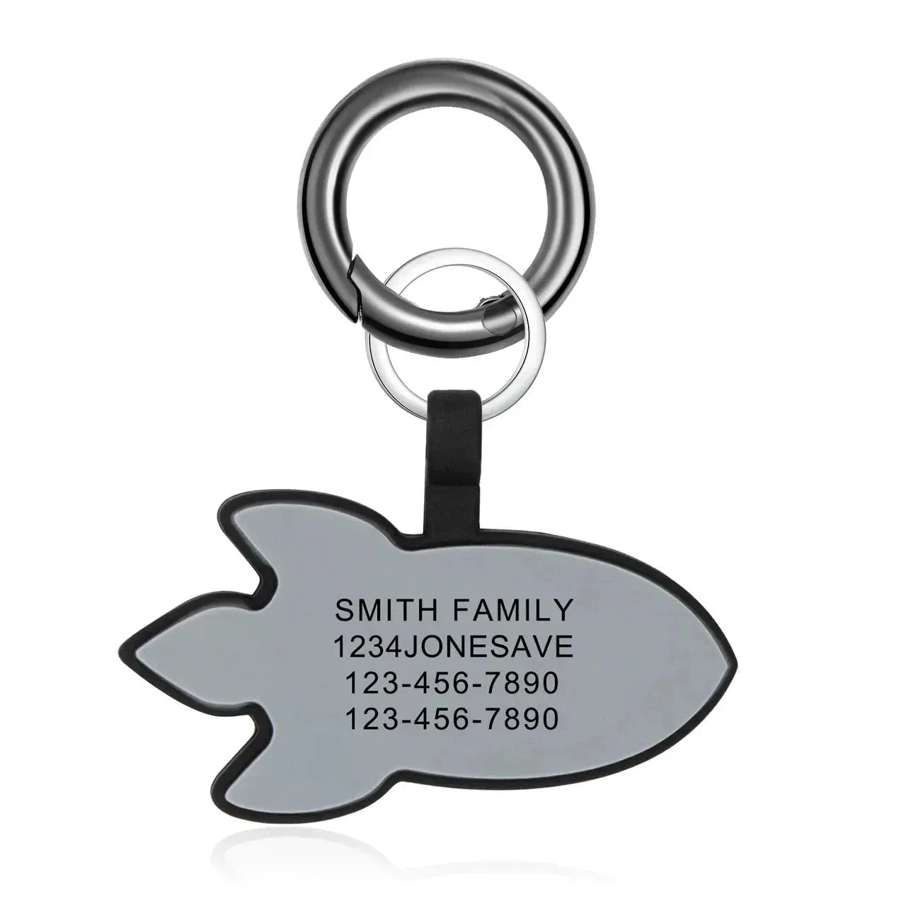 Petgent Personalized Rocket Ship Rubber ID by Petgent