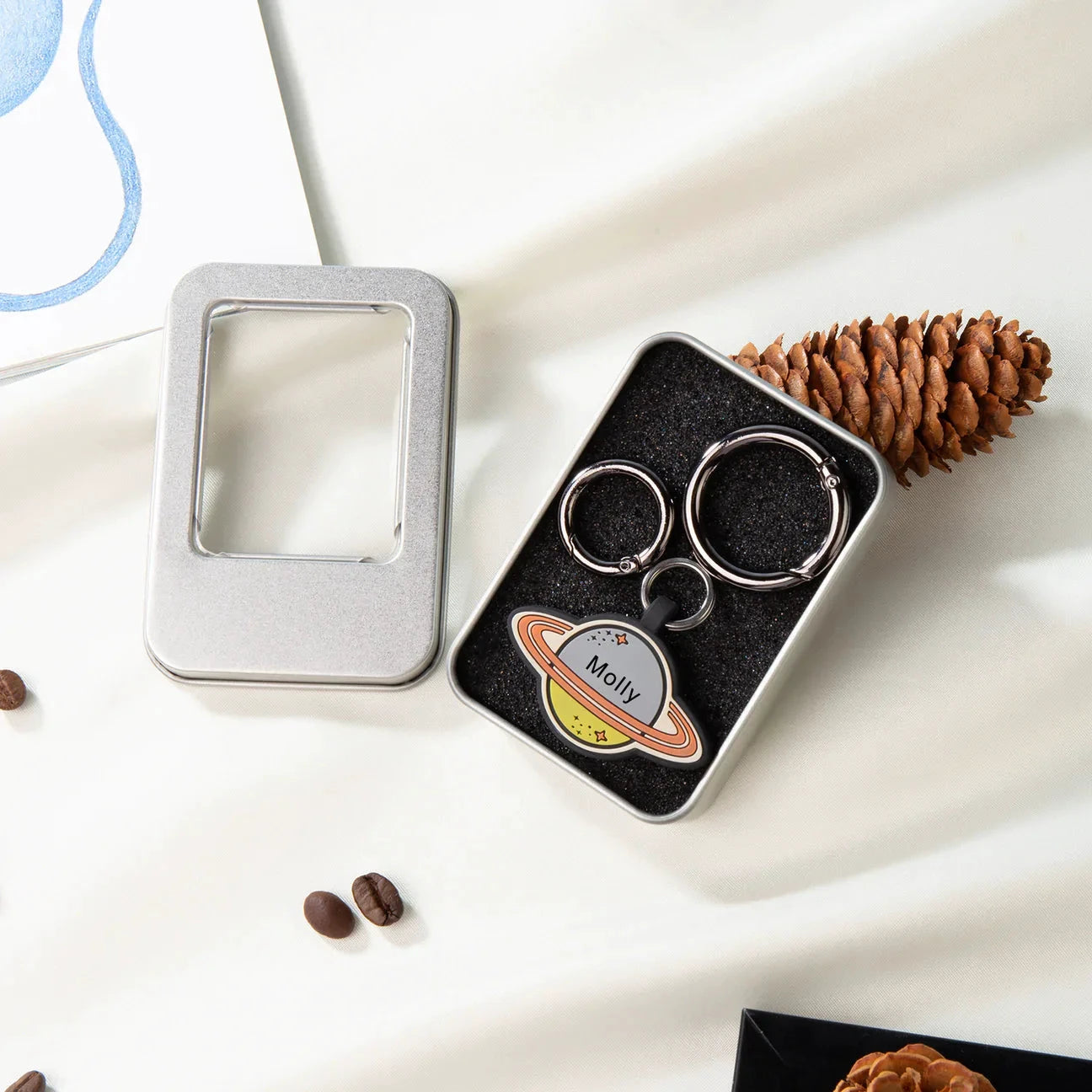 Petgent Personalized Planet Brown Ring Dog ID Tag by Petgent