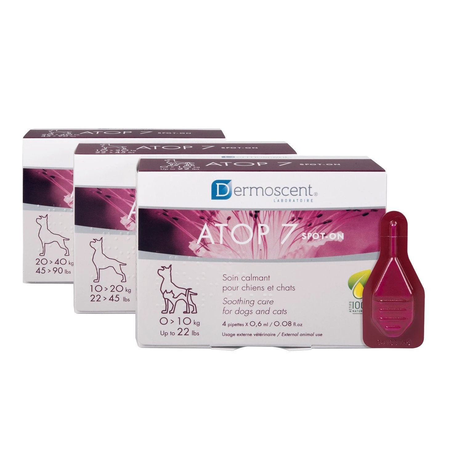 Dermoscent Atop 7 Spot-On - Soothing Care for Sensitive, Dry and Itchy Skin or Allergy Prone Skin by BEAM Pharmacy