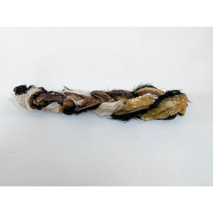 Grand Valley Quail Pet Treats Braided Beef Hide with fur