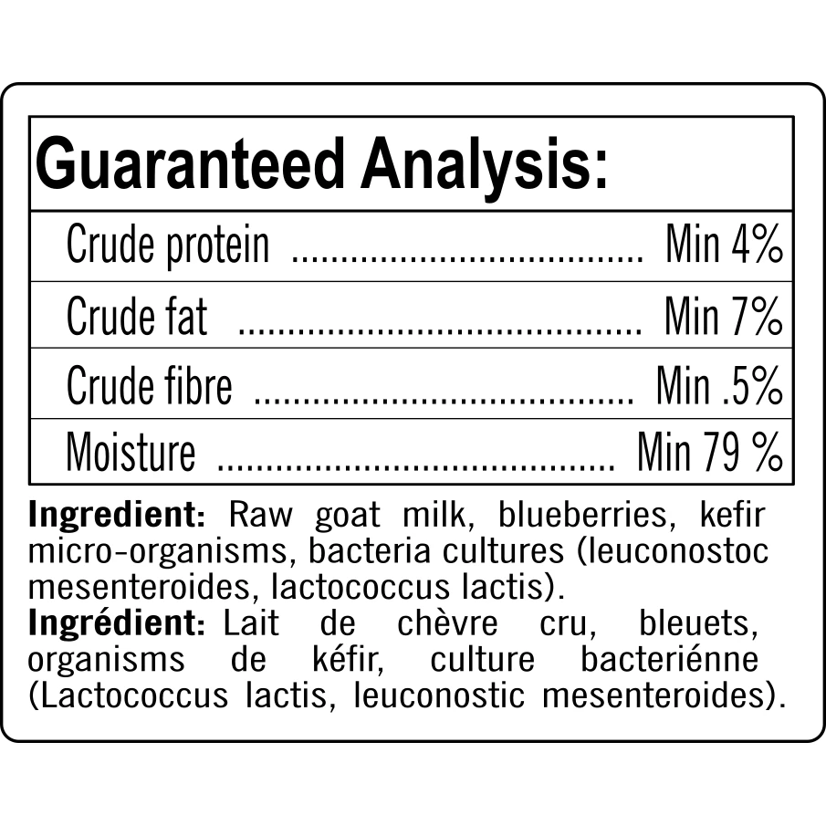 Happy Days - Raw Goat Milk Kefir with Blueberries 975ml (for Dogs & Cats) by Happy Days