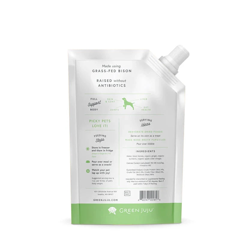 Green Juju Bison Bone Broth (Frozen) for Dogs and Cats by Green Juju