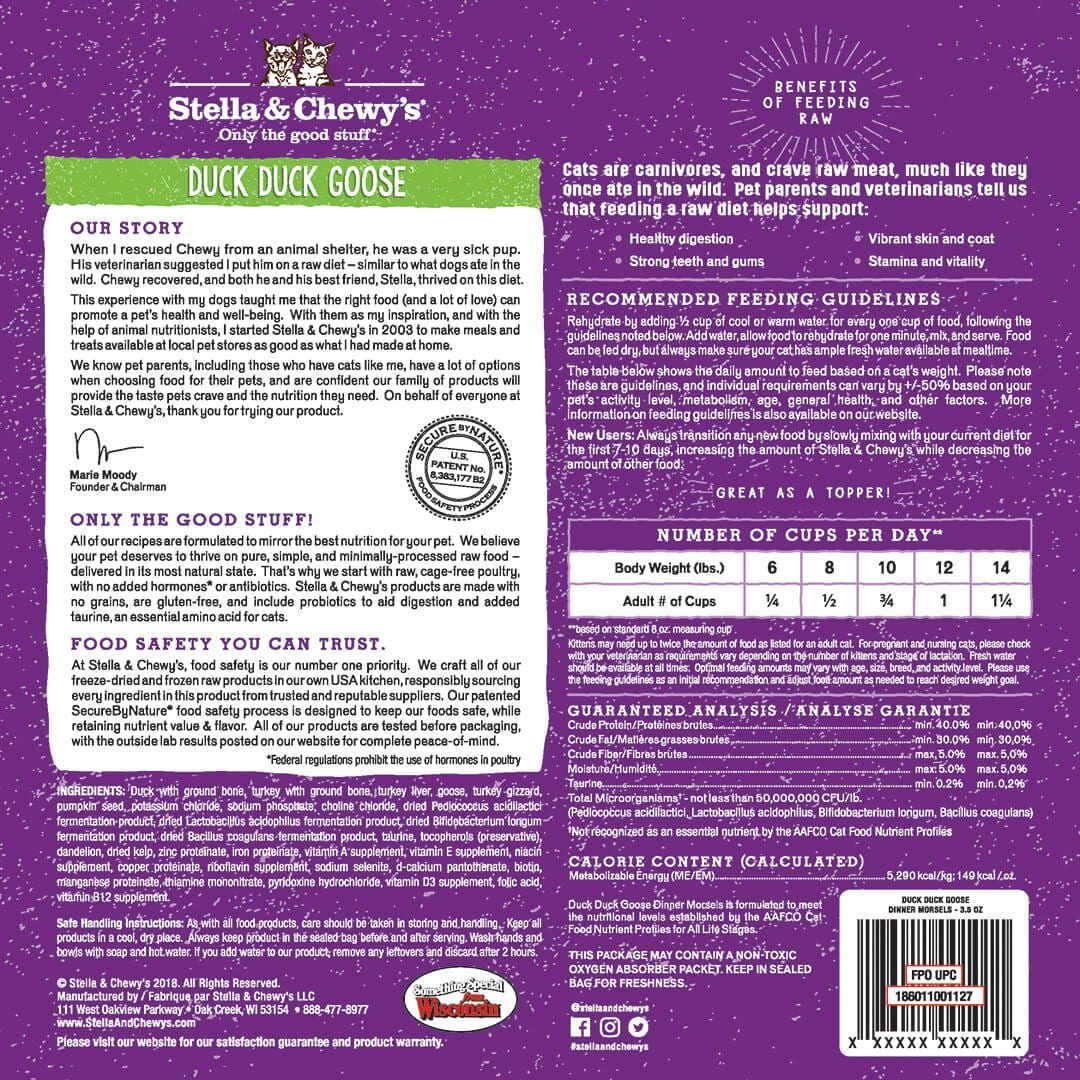 Stella & Chewy's Duck Duck Goose Freeze-Dried Raw Dinner Morsels Cat Food