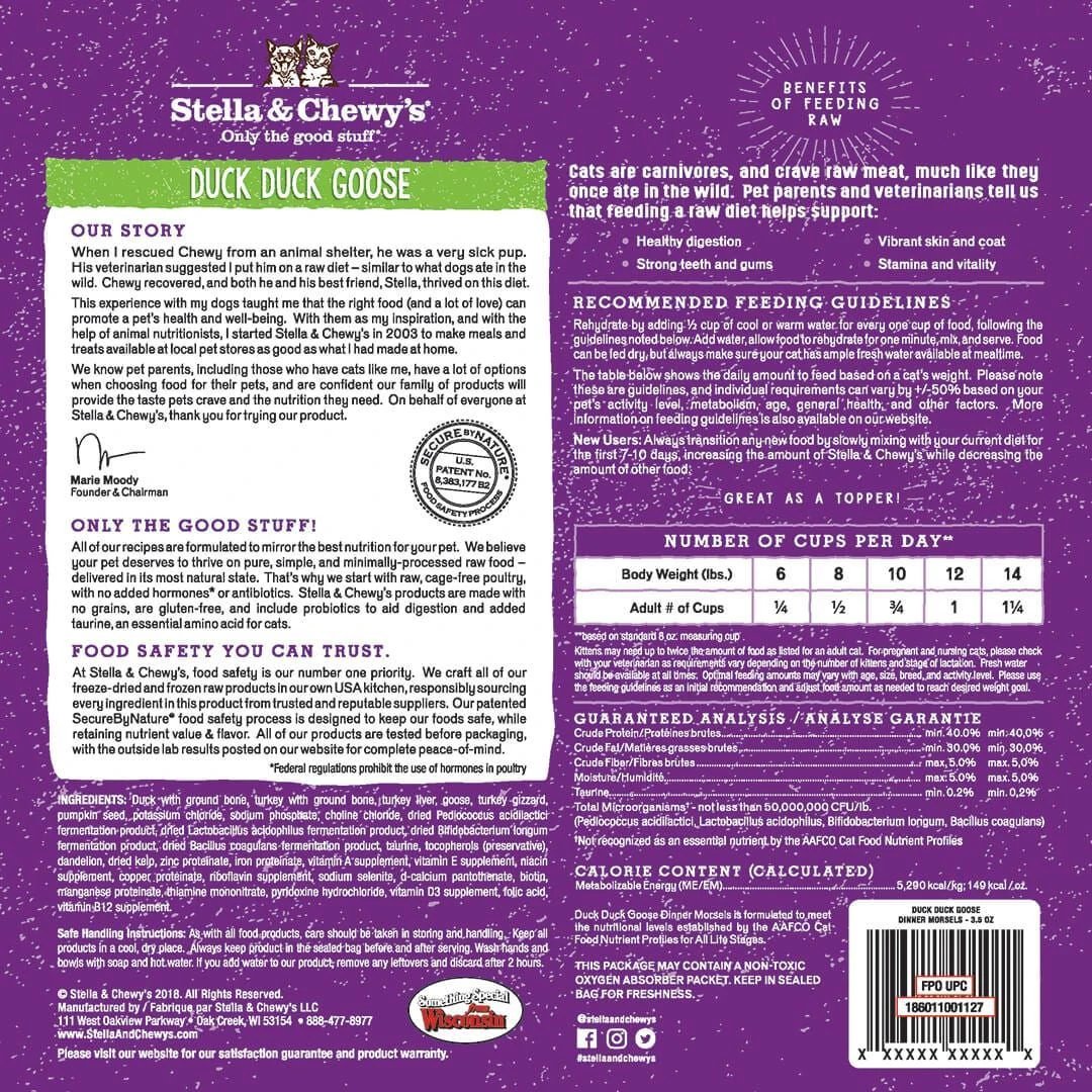 Stella & Chewy's Duck Duck Goose Freeze-Dried Raw Dinner Morsels Cat Food by Stella & Chewy's