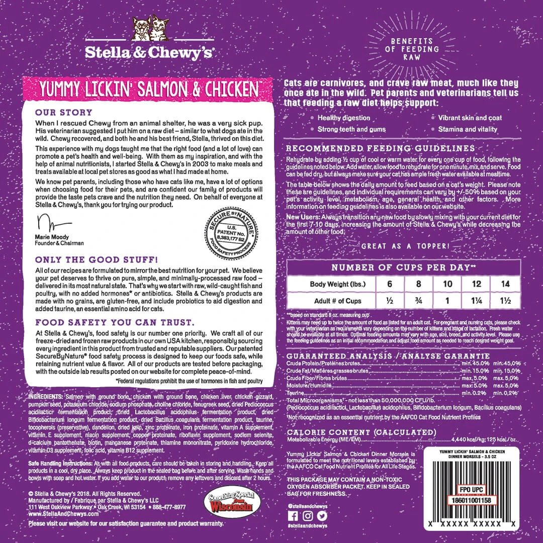 Stella & Chewy's Yummy Lickin Salmon & Chicken Freeze-Dried Raw Dinner Morsels by Stella & Chewy's