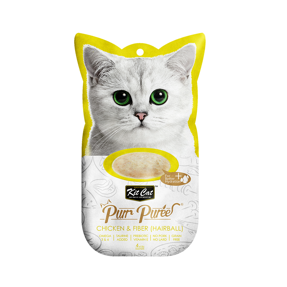 Kit Cat Purr Puree Chicken & Fiber (Hairball)