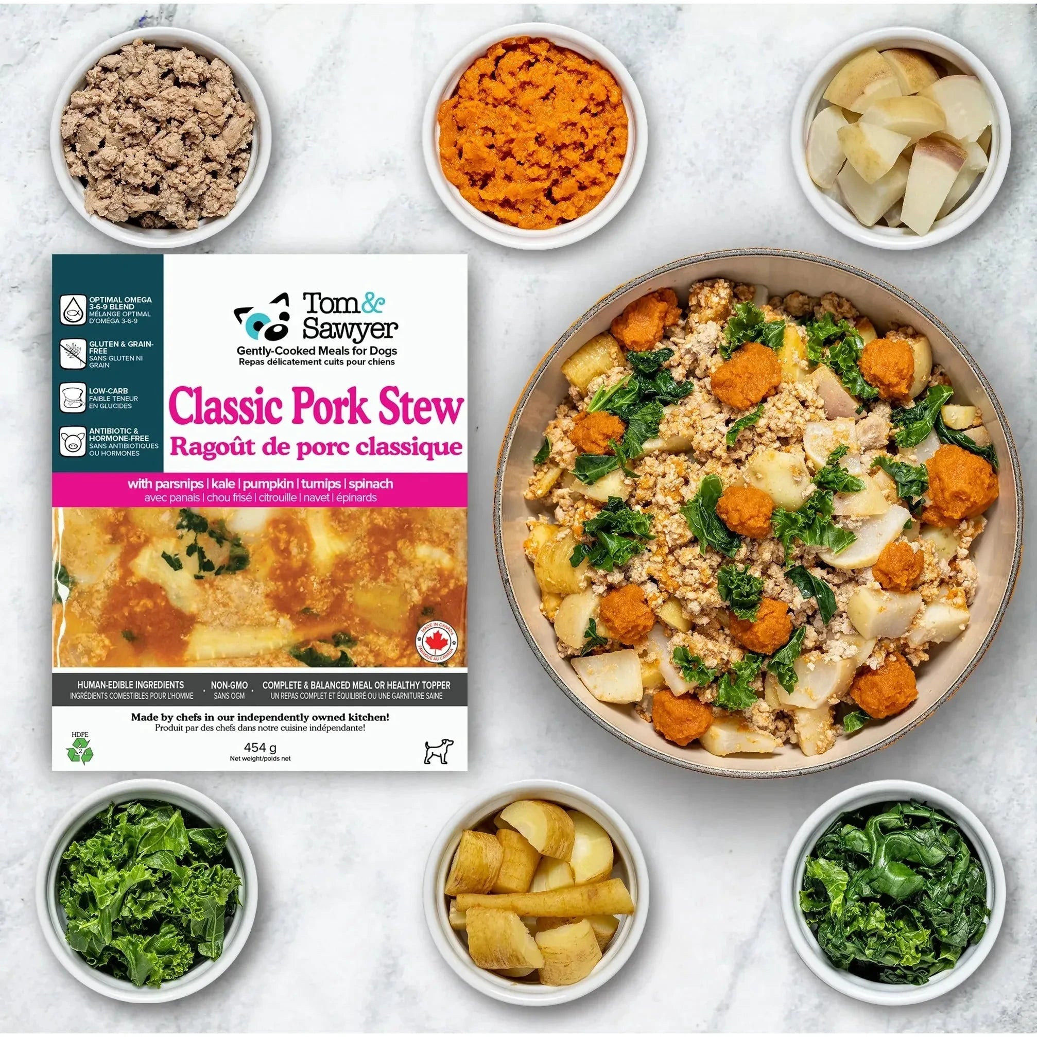 Tom&Sawyer Classic Pork Stew Gently-cooked Frozen Meals for Dogs by Tom Sawyer