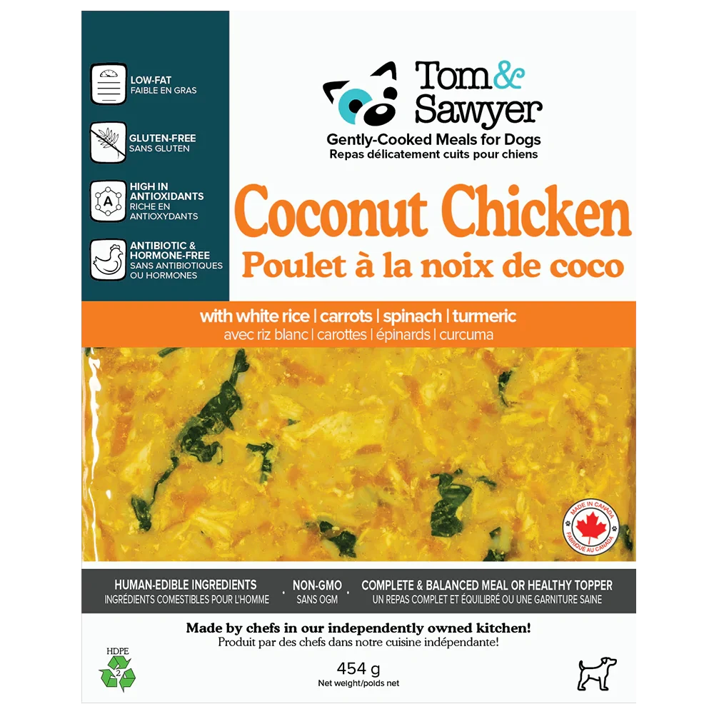 Tom&Sawyer Coconut Chicken Gently-cooked Frozen Meals for Dogs by Tom Sawyer