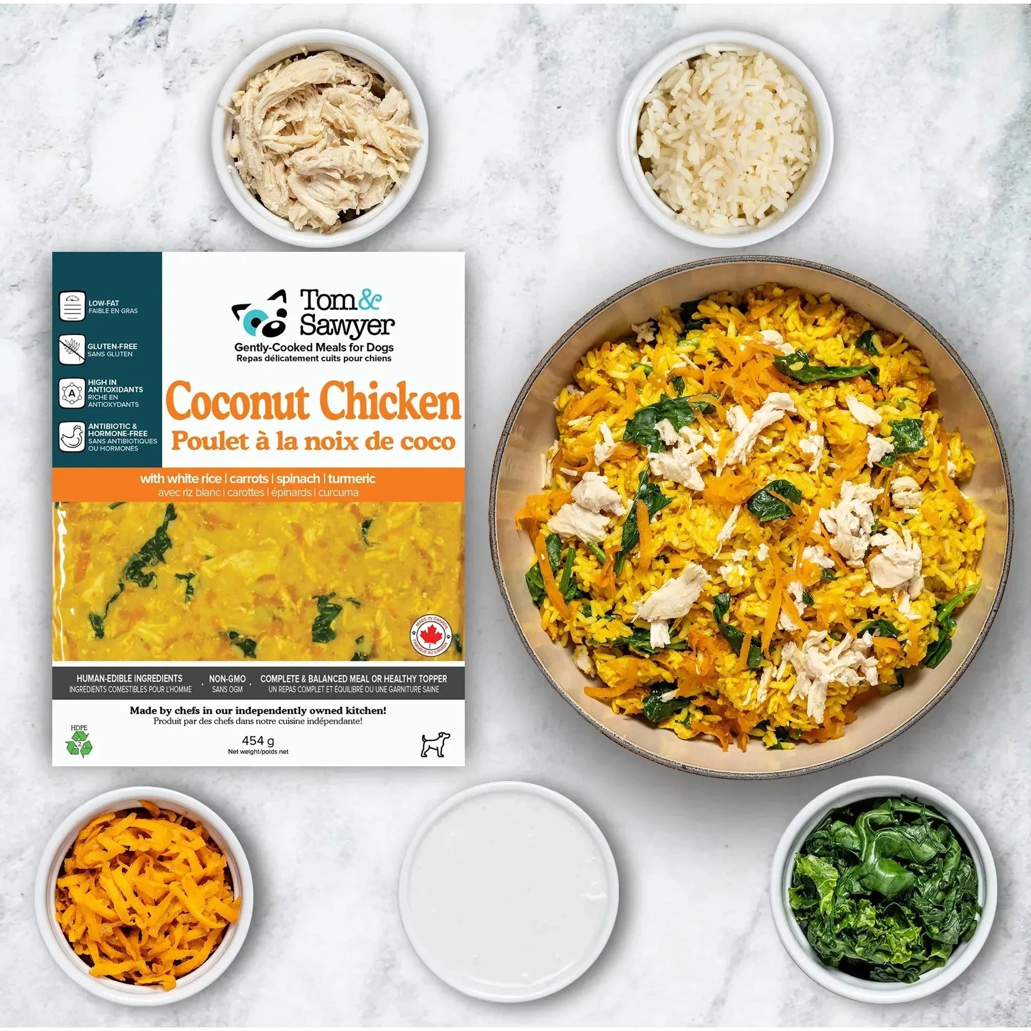 Tom&Sawyer Coconut Chicken Gently-cooked Frozen Meals for Dogs by Tom Sawyer