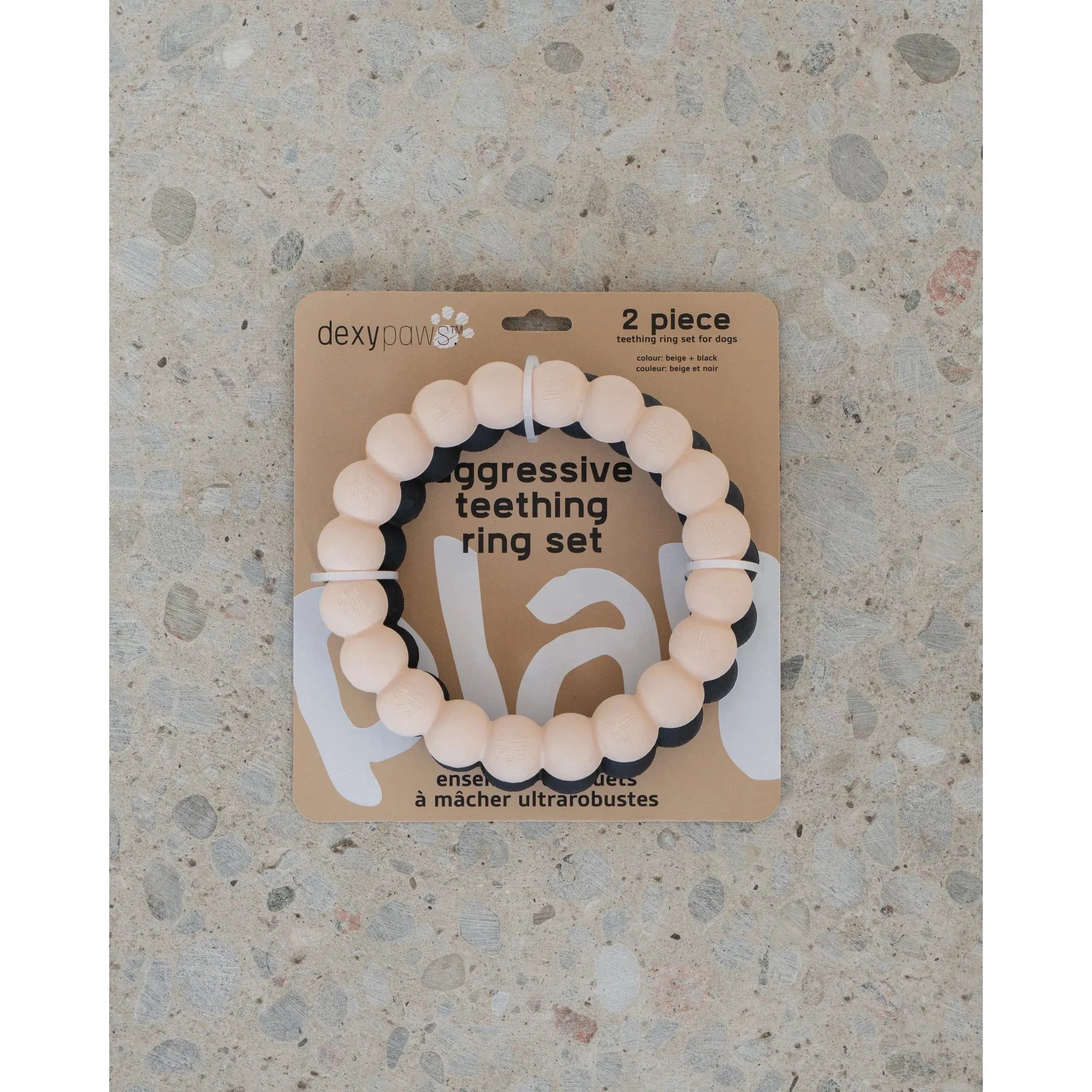 Dexypaws 2 Piece Aggressive Teething Ring Set by Dexypaws