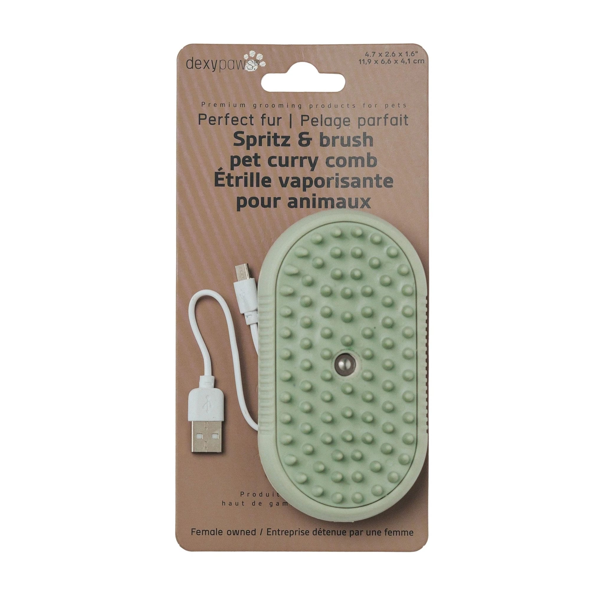 Dexypaws Perfect Fur Spritz & Brush Pet Curry Comb For Pets by Dexypaws
