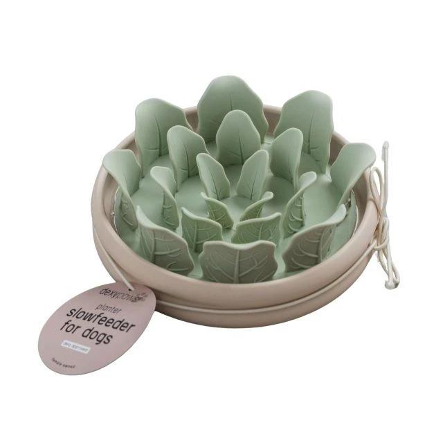 Dexypaws Silicone Slow Feeder Dog Bowl, Lettuce Shaped 8oz by Dexypaws